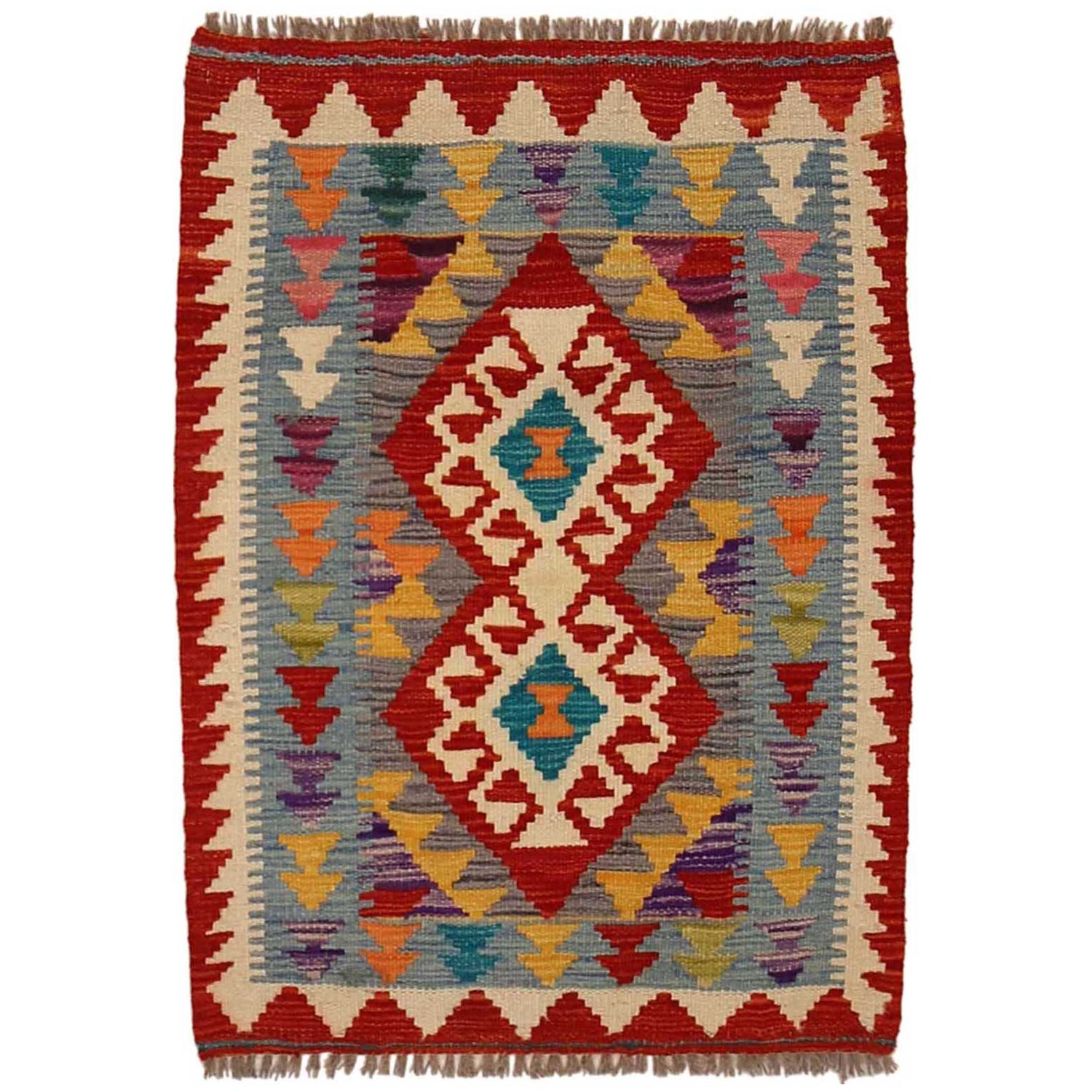 Handmade Vegetable Kilim 2' 0" x 2' 11" (ft) - No. P35033