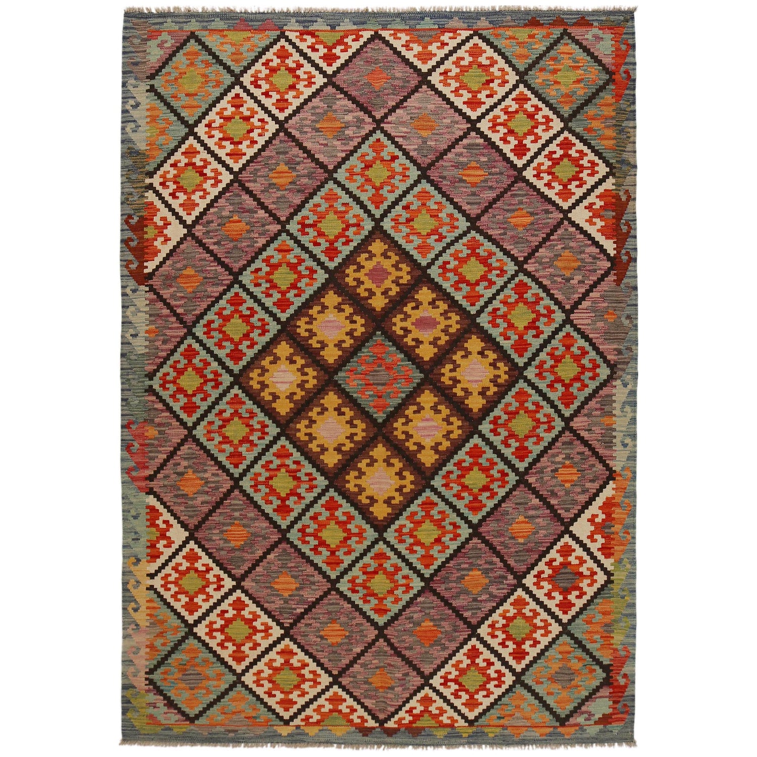Handmade Vegetable Kilim 5' 9" x 8' 5" (ft) - No. P35038