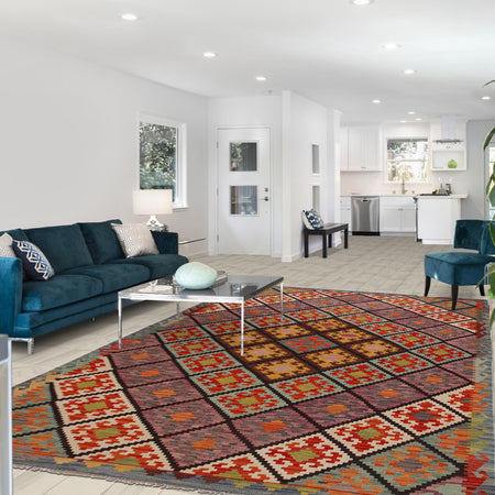 Handmade Vegetable Kilim 5' 9" x 8' 5" (ft) - No. P35038