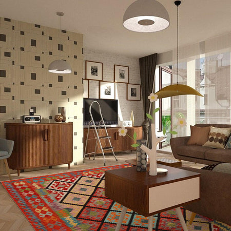 Handmade Vegetable Kelim 5' 10" x 8' 6" (ft) - No. P35041