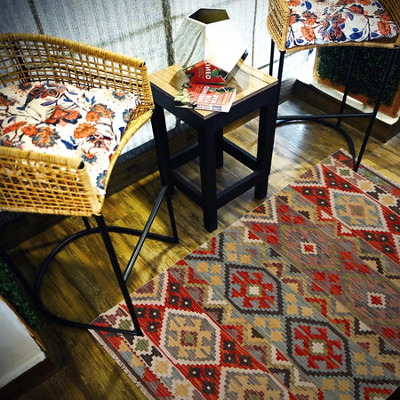 Handmade Vegetable Kelim 3' 4"  x 4' 9" (ft) - No. P35042