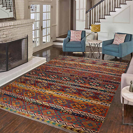 Handmade Vegetable Kilim 9' 7" x 12' 8" (ft) - No. P35056