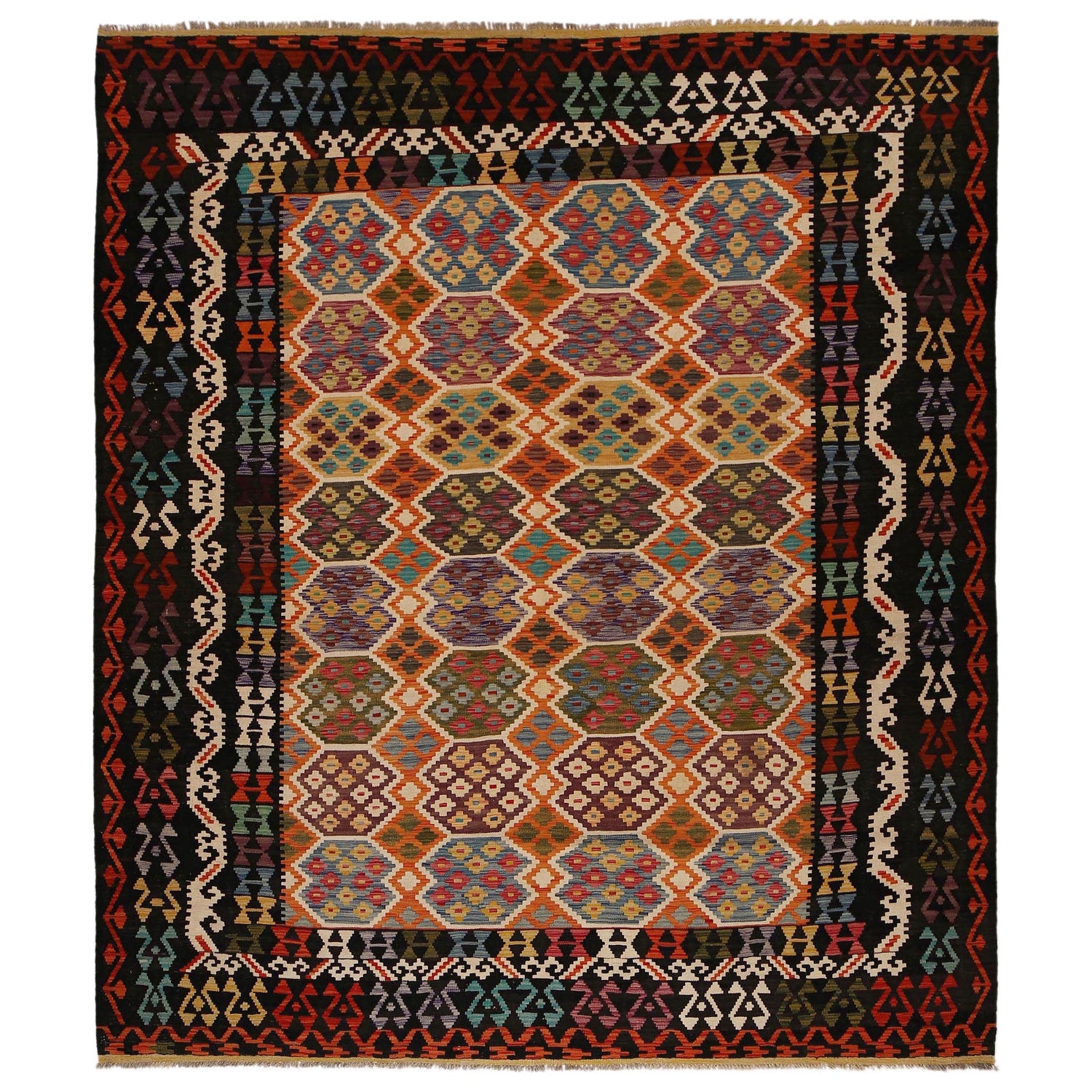 Handmade Vegetable Kilim 8' 4" x 9' 9" (ft) - No. P35057
