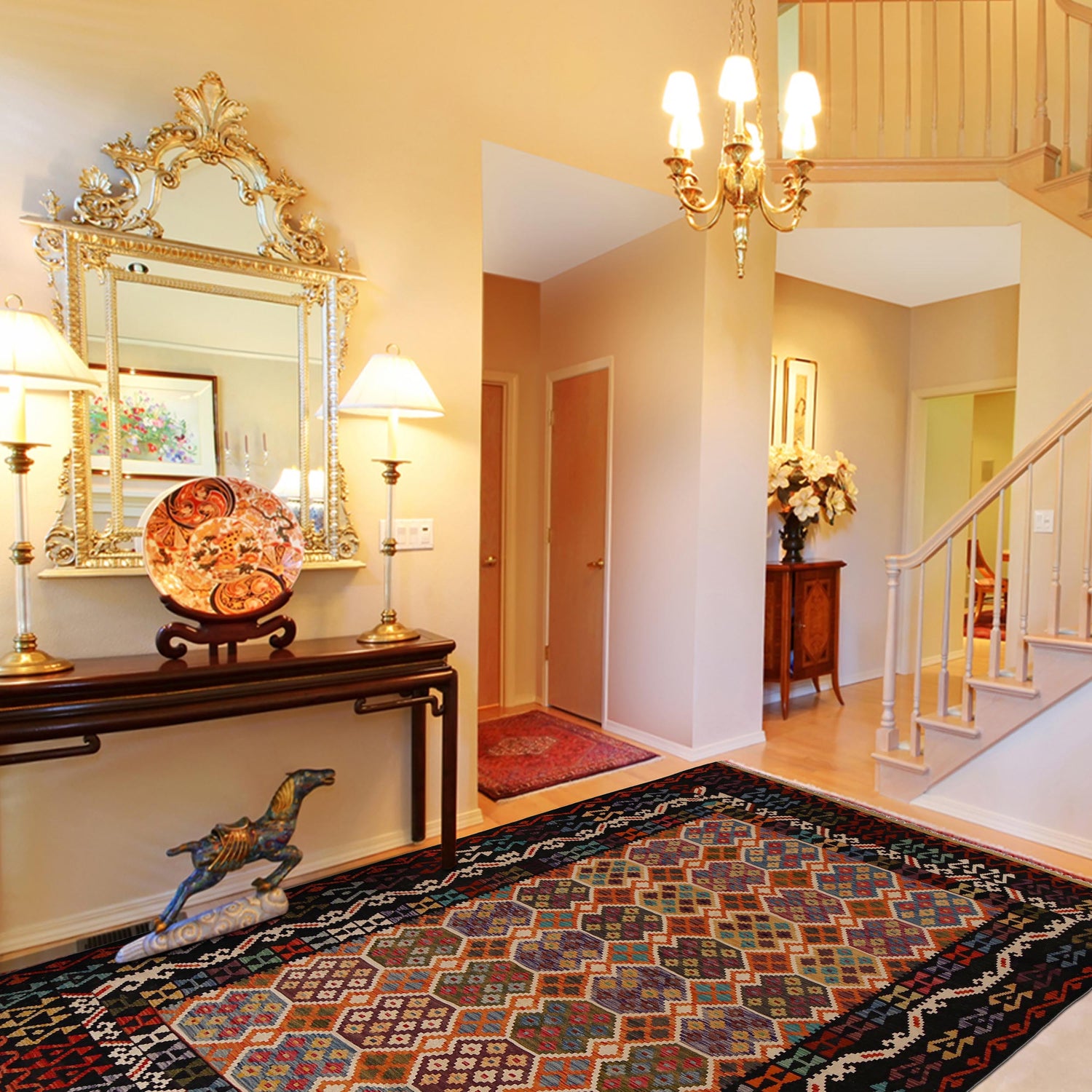 Handmade Vegetable Kilim 8' 4" x 9' 9" (ft) - No. P35057