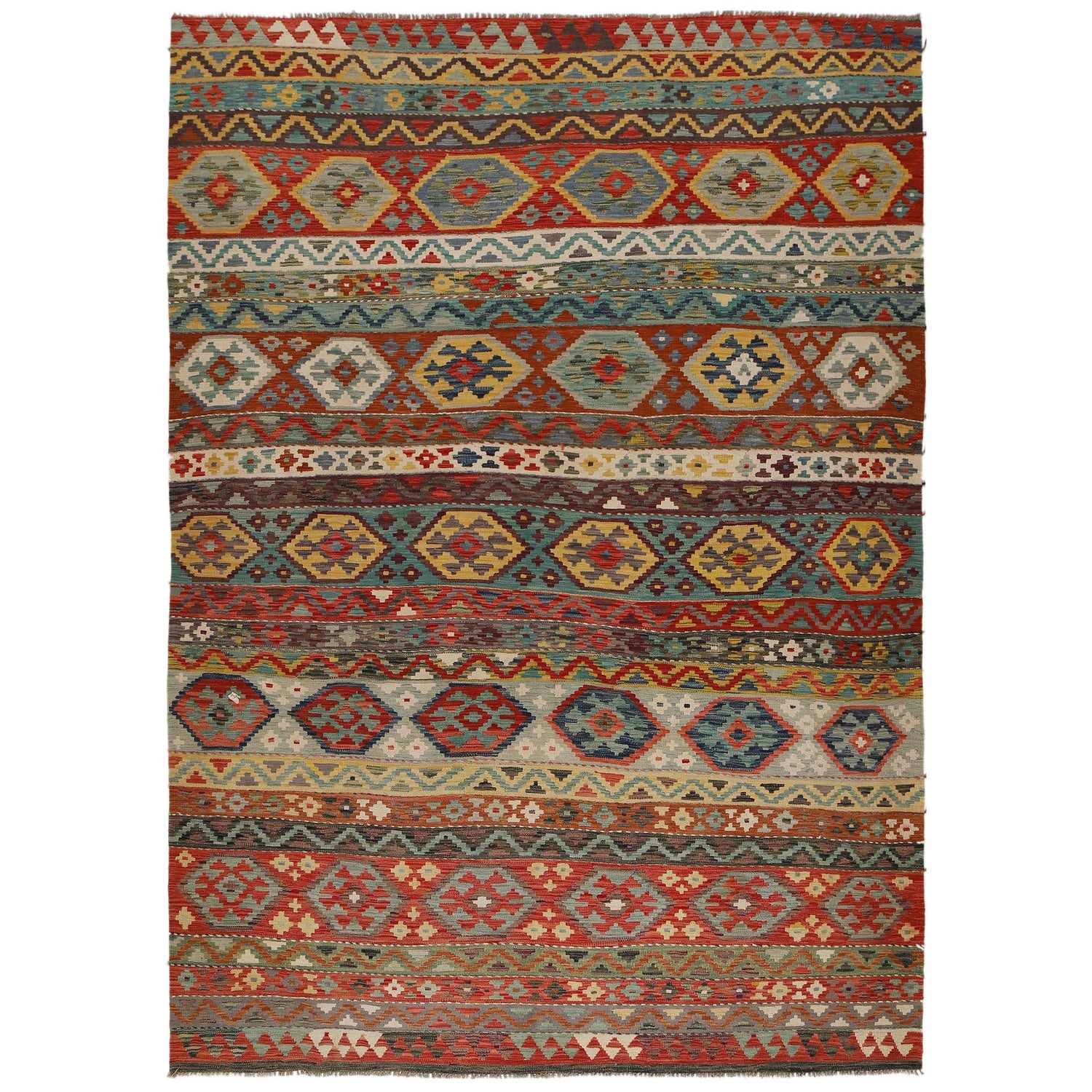 Handmade Vegetable Kilim 8' 4 x 11' 11 (ft) - No. P35058