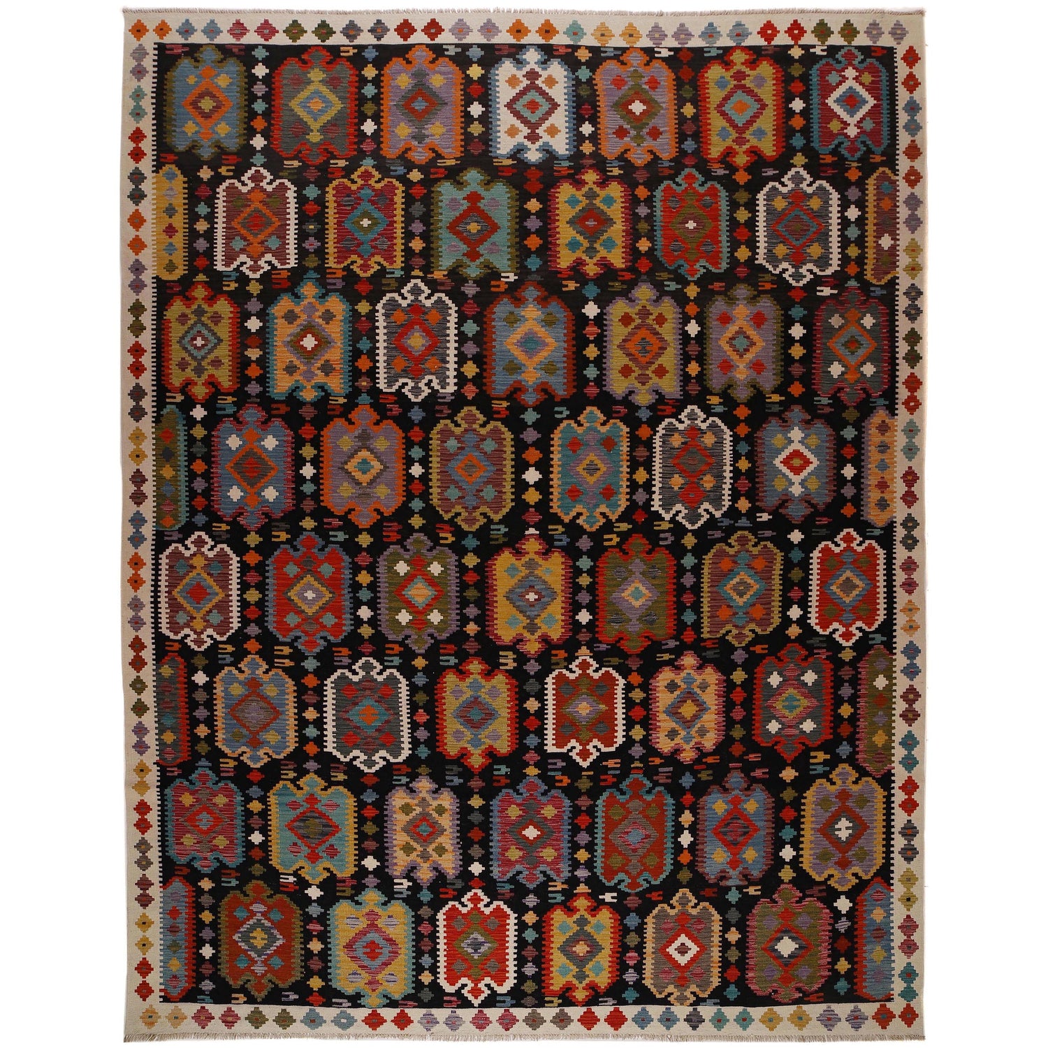 Handmade Vegetable Kilim 9' 10" x 13' 2" (ft) - No. P35063