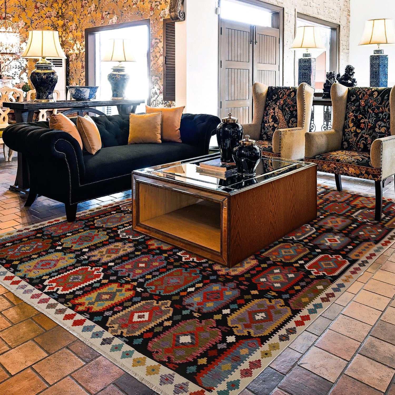 Handmade Vegetable Kilim 9' 10" x 13' 2" (ft) - No. P35063