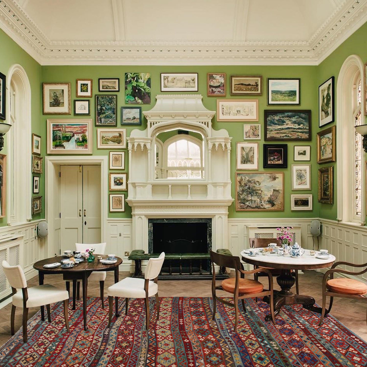 Handmade Vegetable Kelim 9' 9" x 12' 10" (ft) - No. P35064