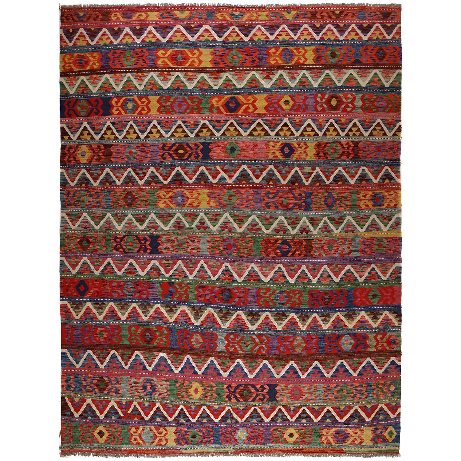 Handmade Vegetable Kilim 9' 8" x 12' 9" (ft) - No. P35065