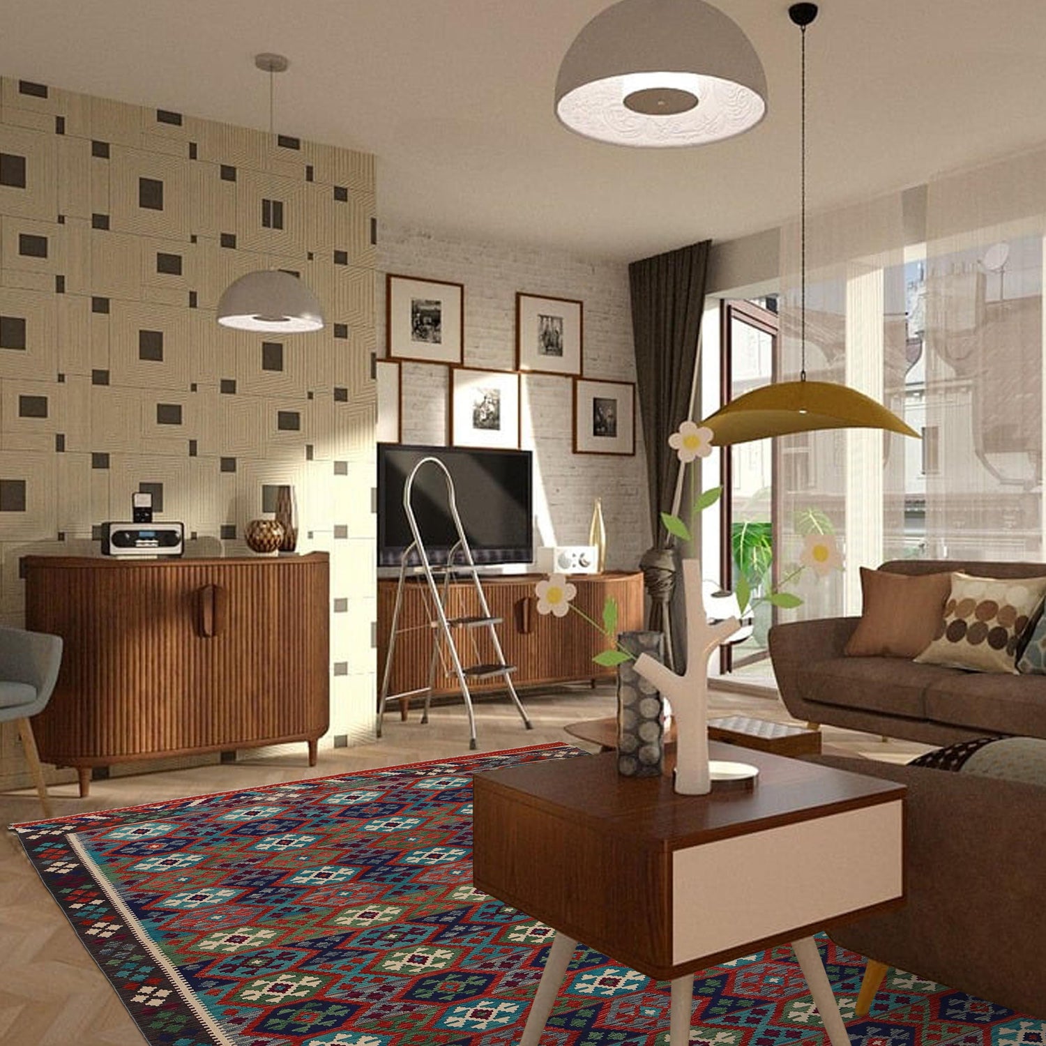 Handmade Vegetable Kelim 8' 1" x 9' 10" (ft) - No. P35070