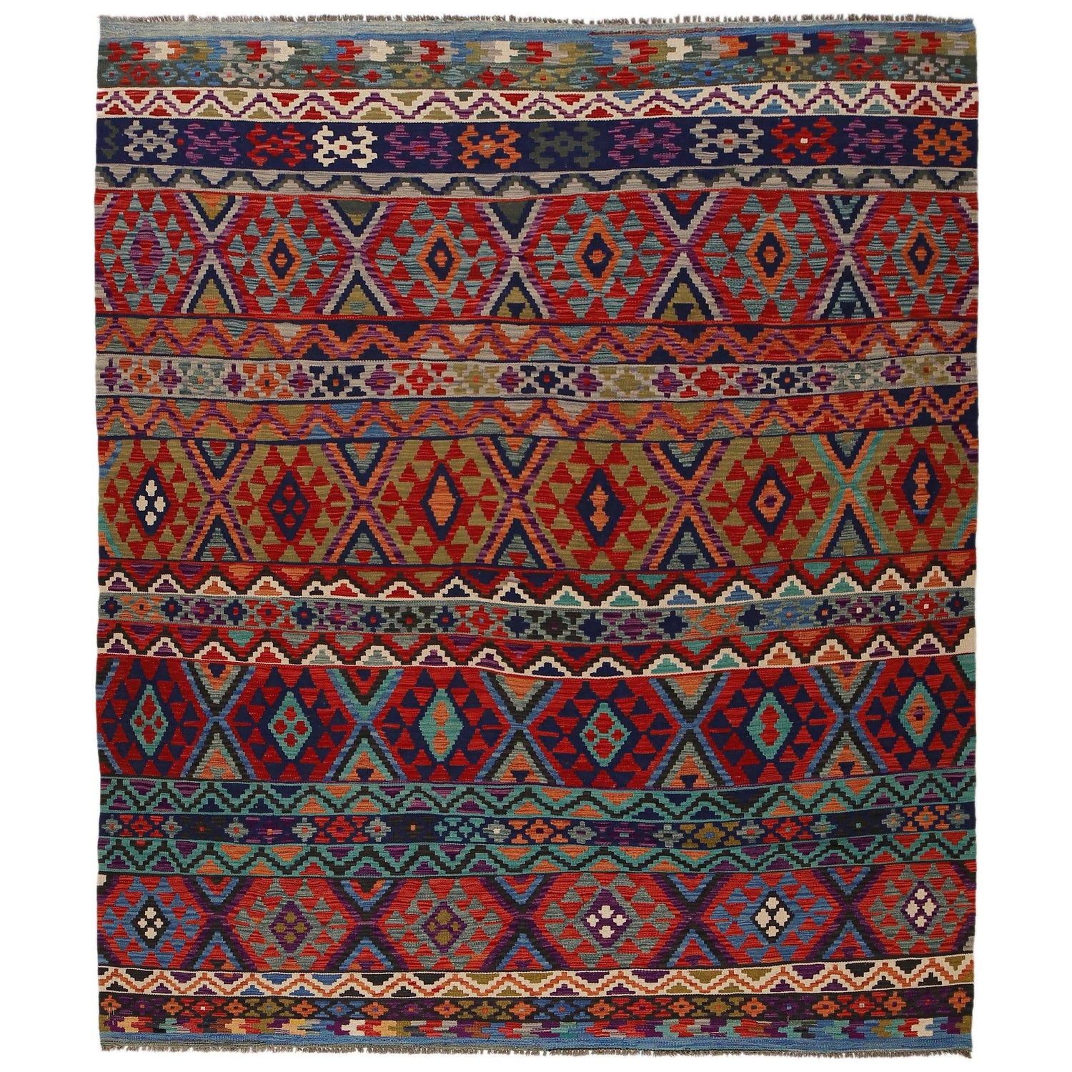 Handmade Vegetable Kilim 7' 9" x 9' 3" (ft) - No. P35071