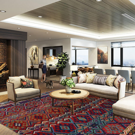 Handmade Vegetable Kilim 7' 9" x 9' 3" (ft) - No. P35071