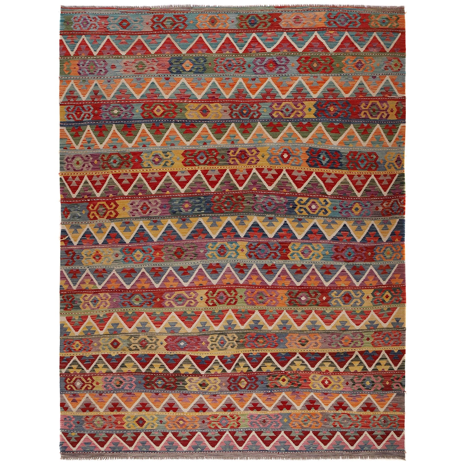 Handmade Vegetable Kilim 8' 8 x 11' 6 (ft) - No. P35074