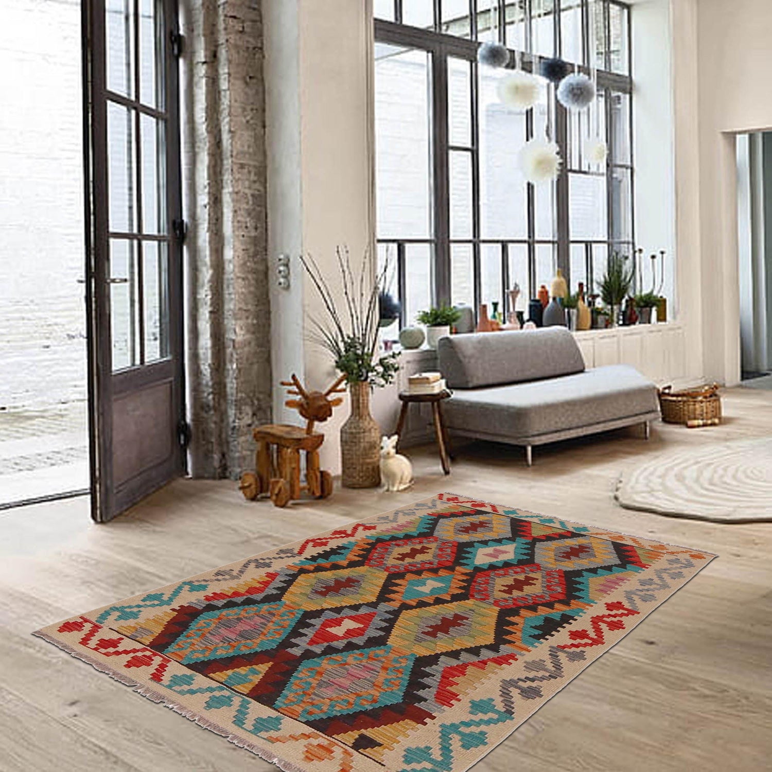 Handmade Vegetable Kelim 3' 3"  x 5' 0" (ft) - No. P35085