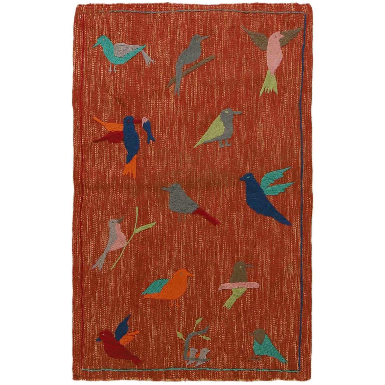 Pakistani Embroidery Kelim 2' 7" x 4' 1" (ft) - No. P35160