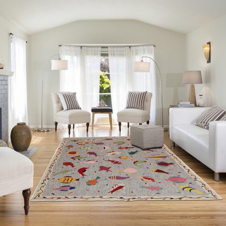 Pakistani Embroidery Kelim 5' 5" x 7' 10" (ft) - No. P35167