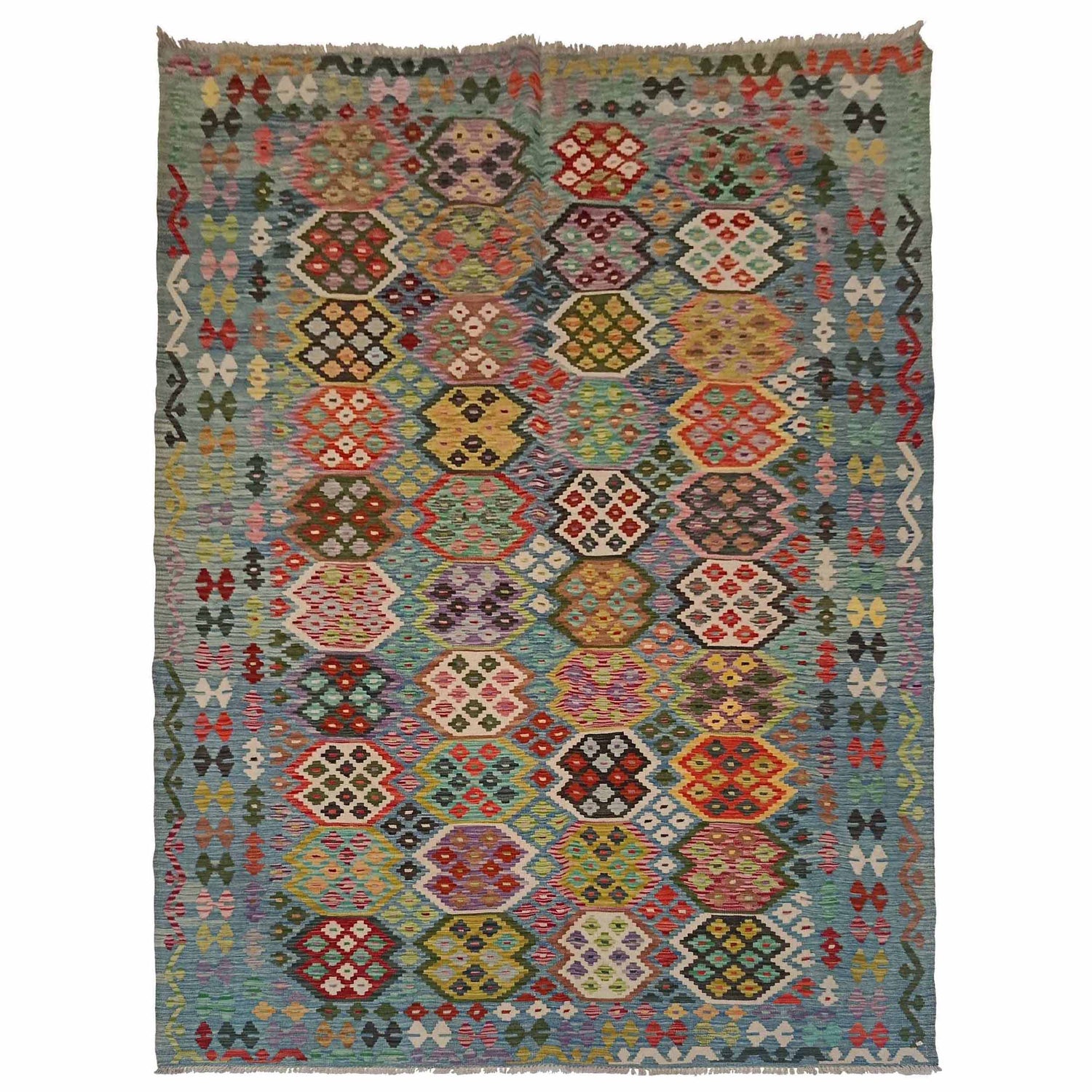 Handmade Vegetable Kilim 6' 7" x 9' 10" (ft) - No. P35227