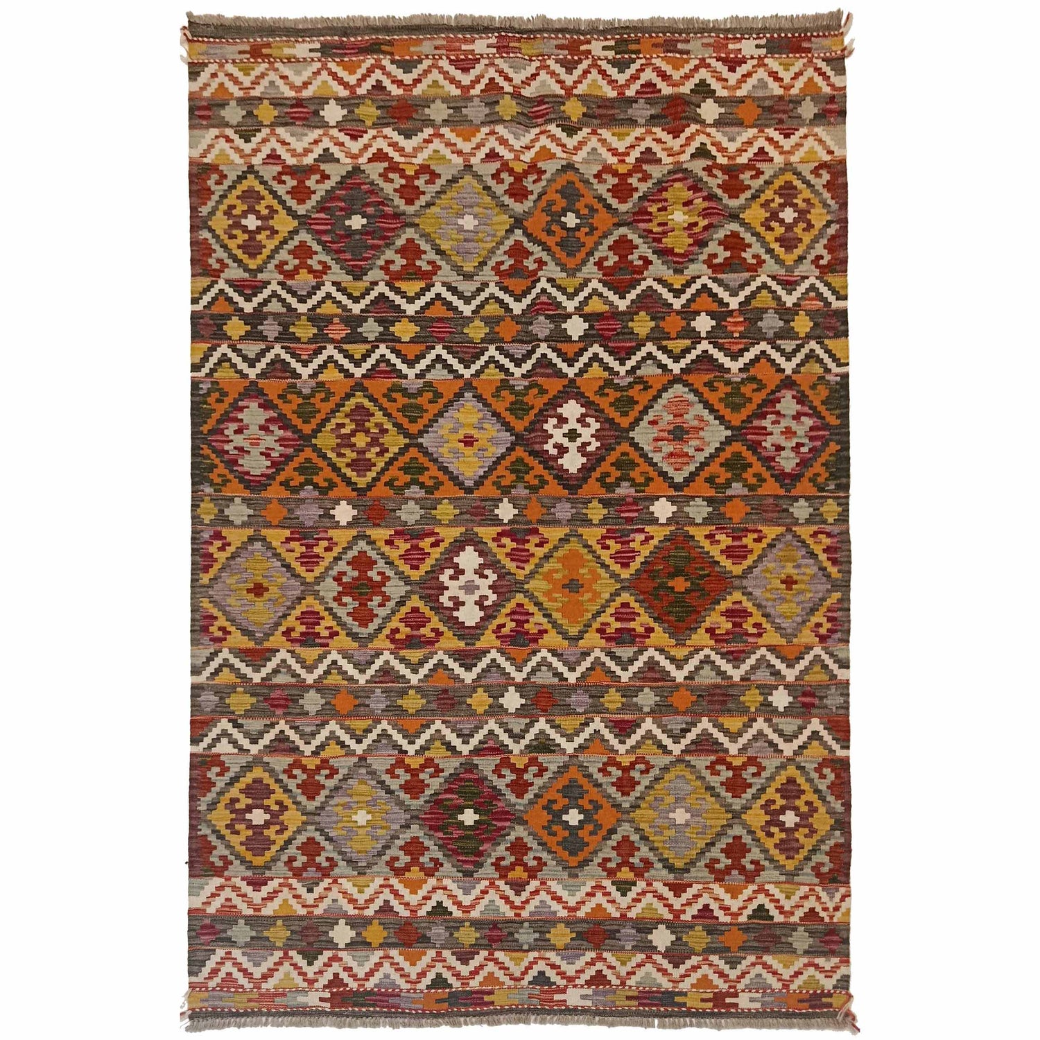 Handmade Vegetable Kelim 4' 11" x 6' 9" (ft) - No. P35229