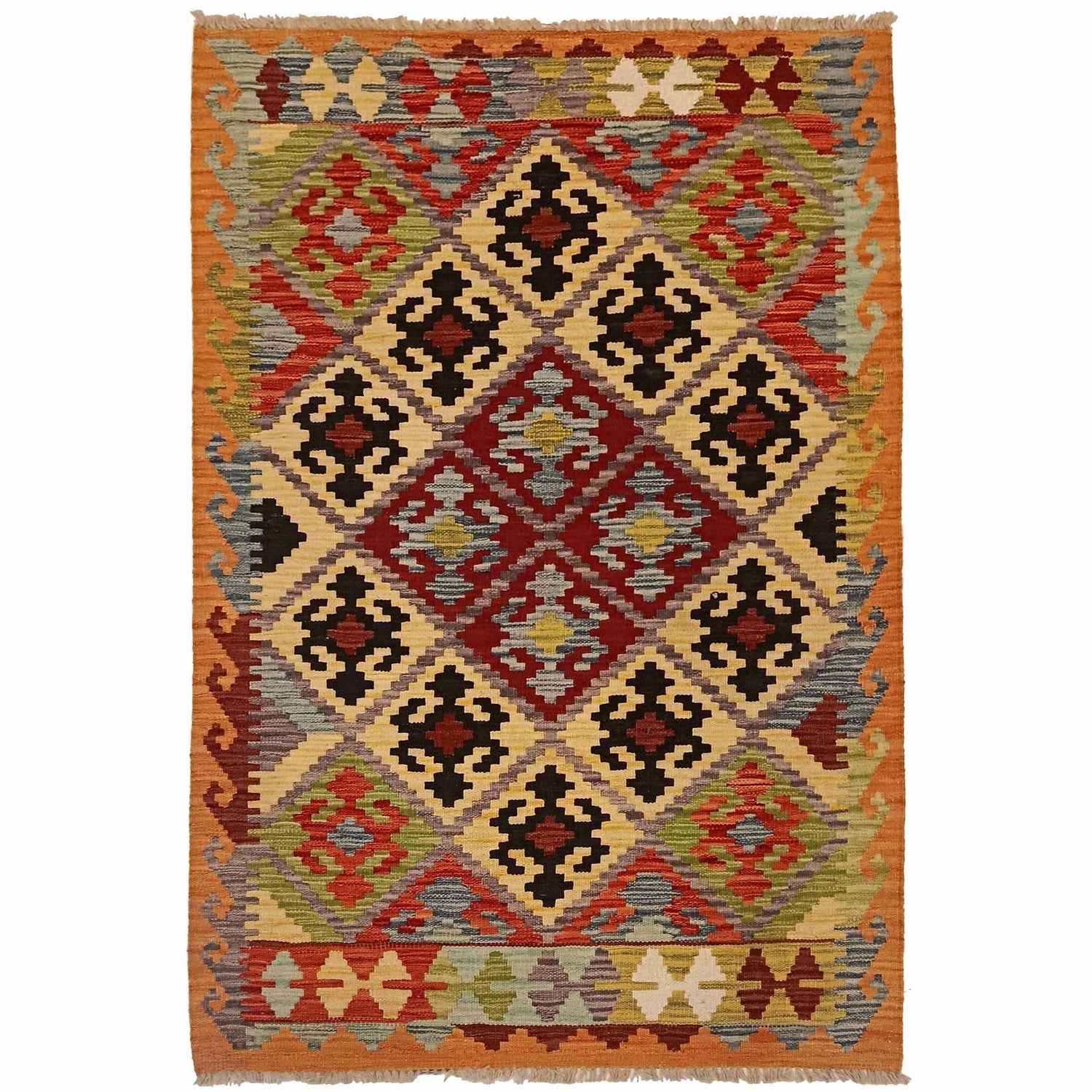 Handmade Vegetable Kelim 3' 5"  x 5' 2" (ft) - No. P35307