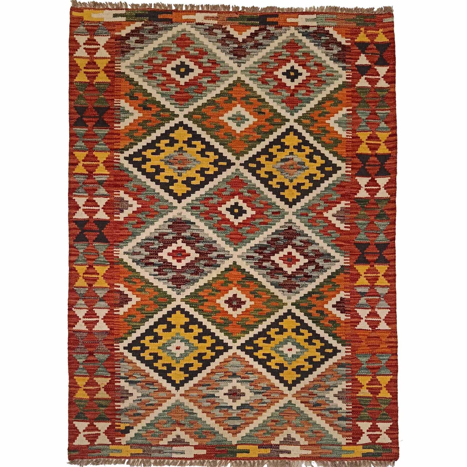 Handmade Vegetable Kilim 3' 4"  x 4' 9" (ft) - No. P35310