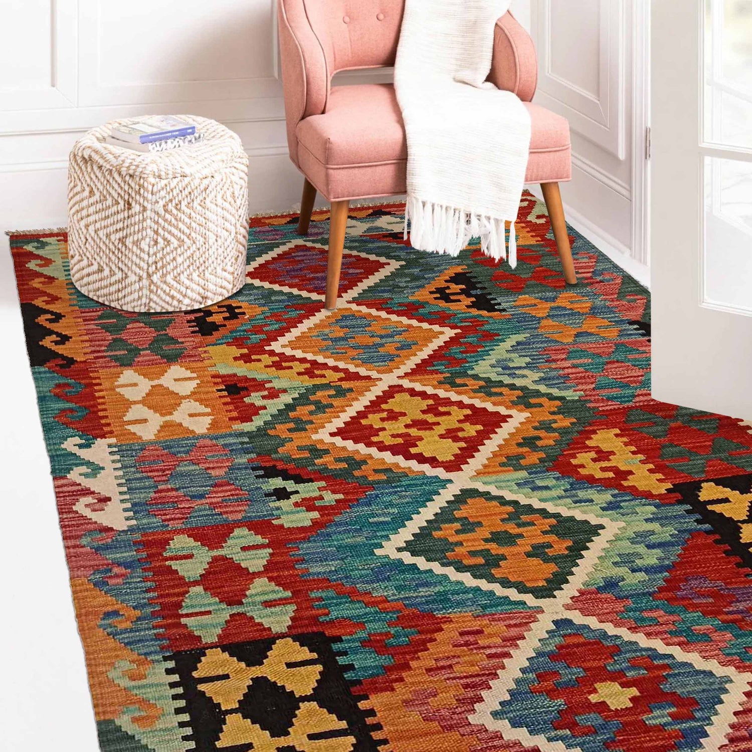 Handmade Vegetable Kilim 3' 3"  x 5' 0" (ft) - No. P35318