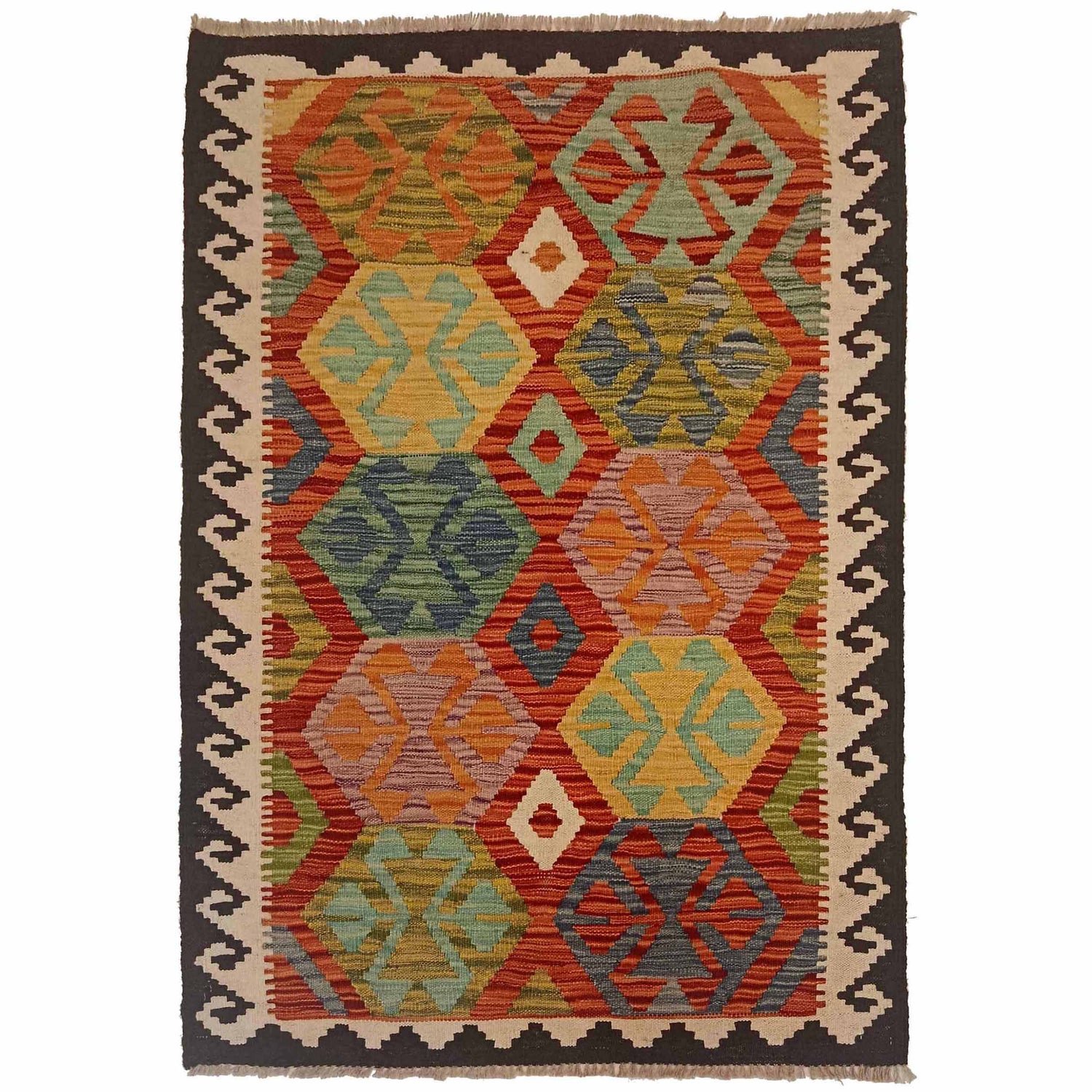 Handmade Vegetable Kilim 3' 5" x 5' 1" (ft) - No. P35328