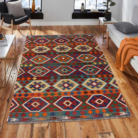 Handmade Vegetable Kilim 5' 1 x 6' 9 (ft) - No. P35332