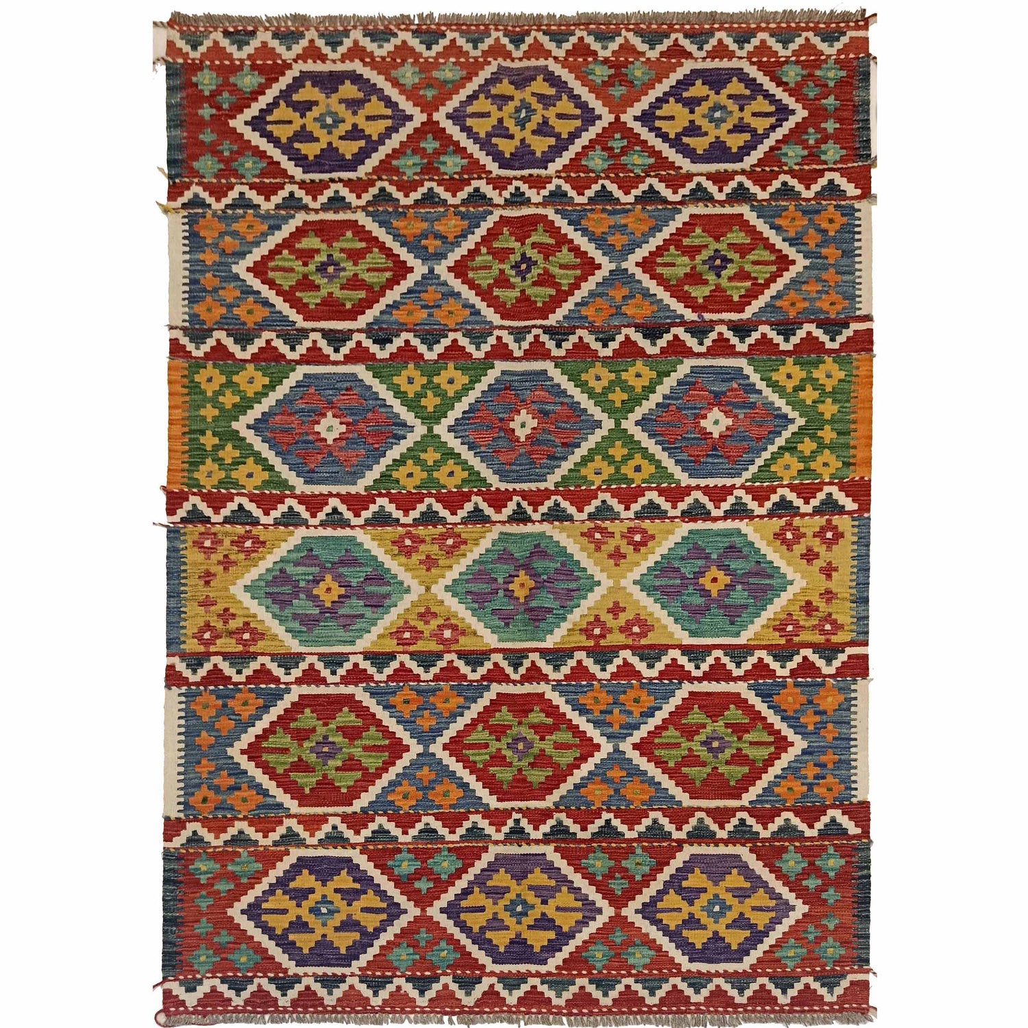 Handmade Vegetable Kelim 5' 0" x 6' 9" (ft) - No. P35338