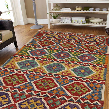 Handmade Vegetable Kelim 5' 0" x 6' 9" (ft) - No. P35338