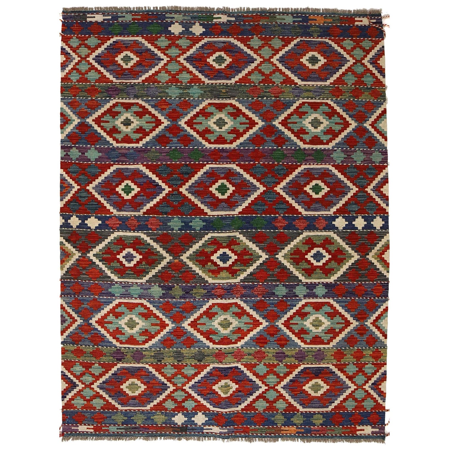 Handmade Vegetable Kilim 5' 1" x 6' 9" (ft) - No. P35340