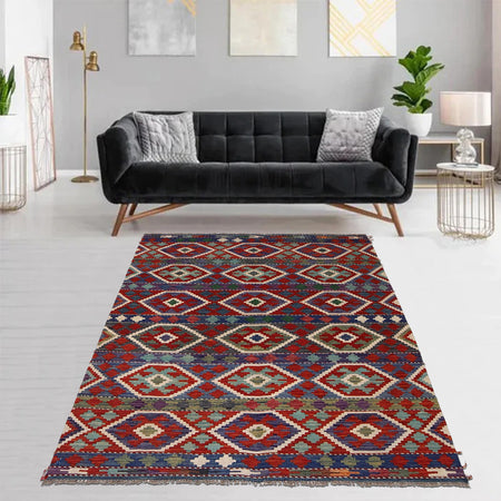 Handmade Vegetable Kelim 5' 1 x 6' 9 (ft) - No. P35340