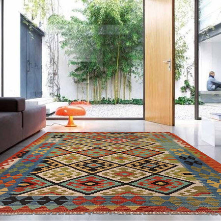 Handmade Vegetable Kilim 5' 1" x 6' 11" (ft) - No. P35341