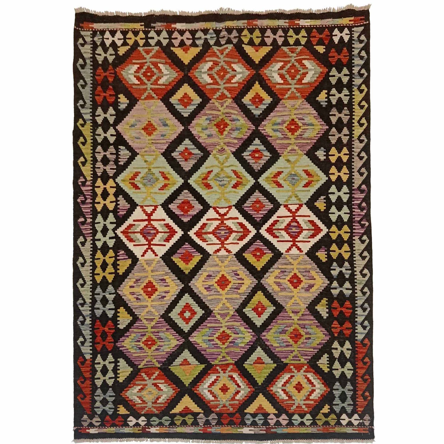 Handmade Vegetable Kilim 5' 9" x 8' 2" (ft) - No. P35344