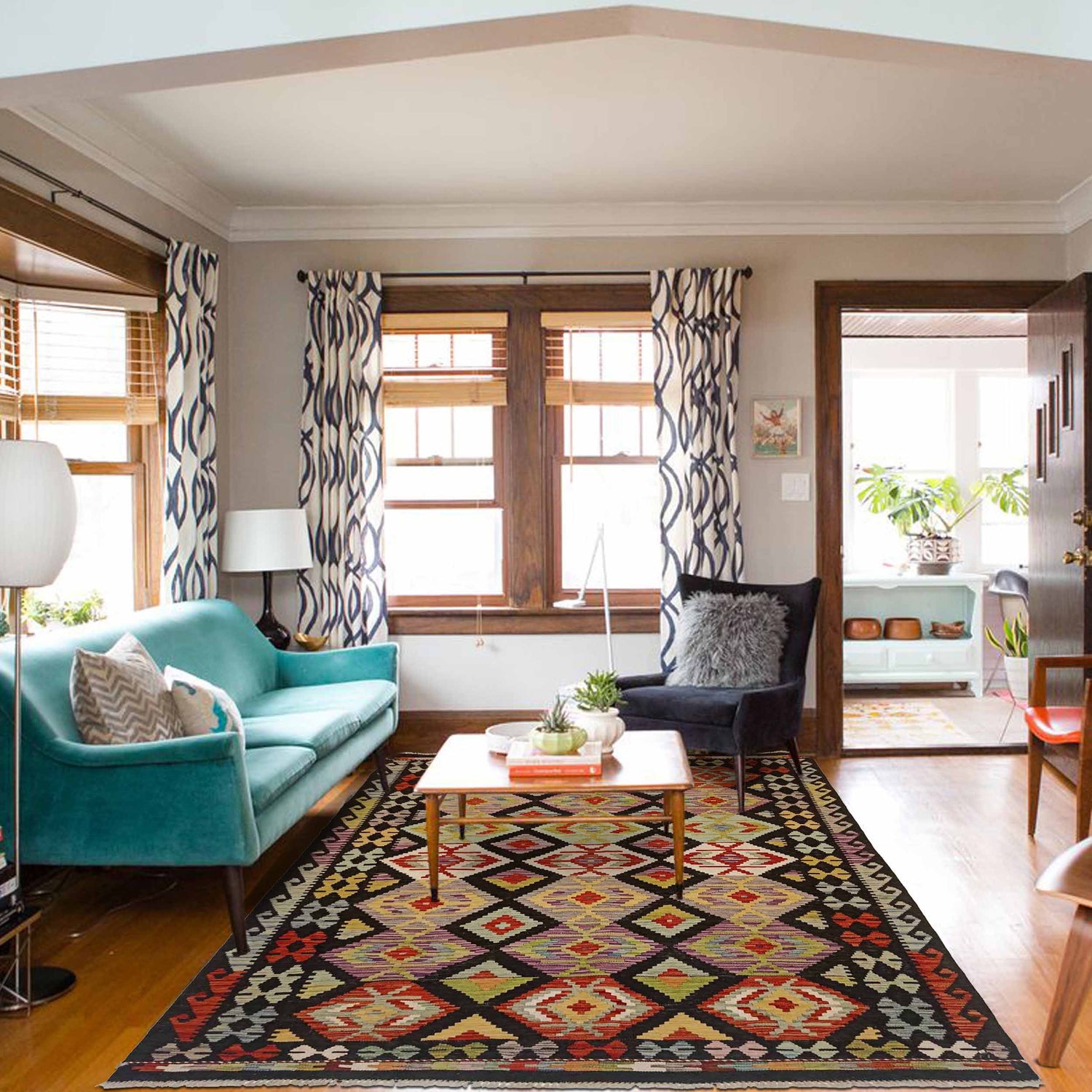 Handmade Vegetable Kilim 5' 9" x 8' 2" (ft) - No. P35344