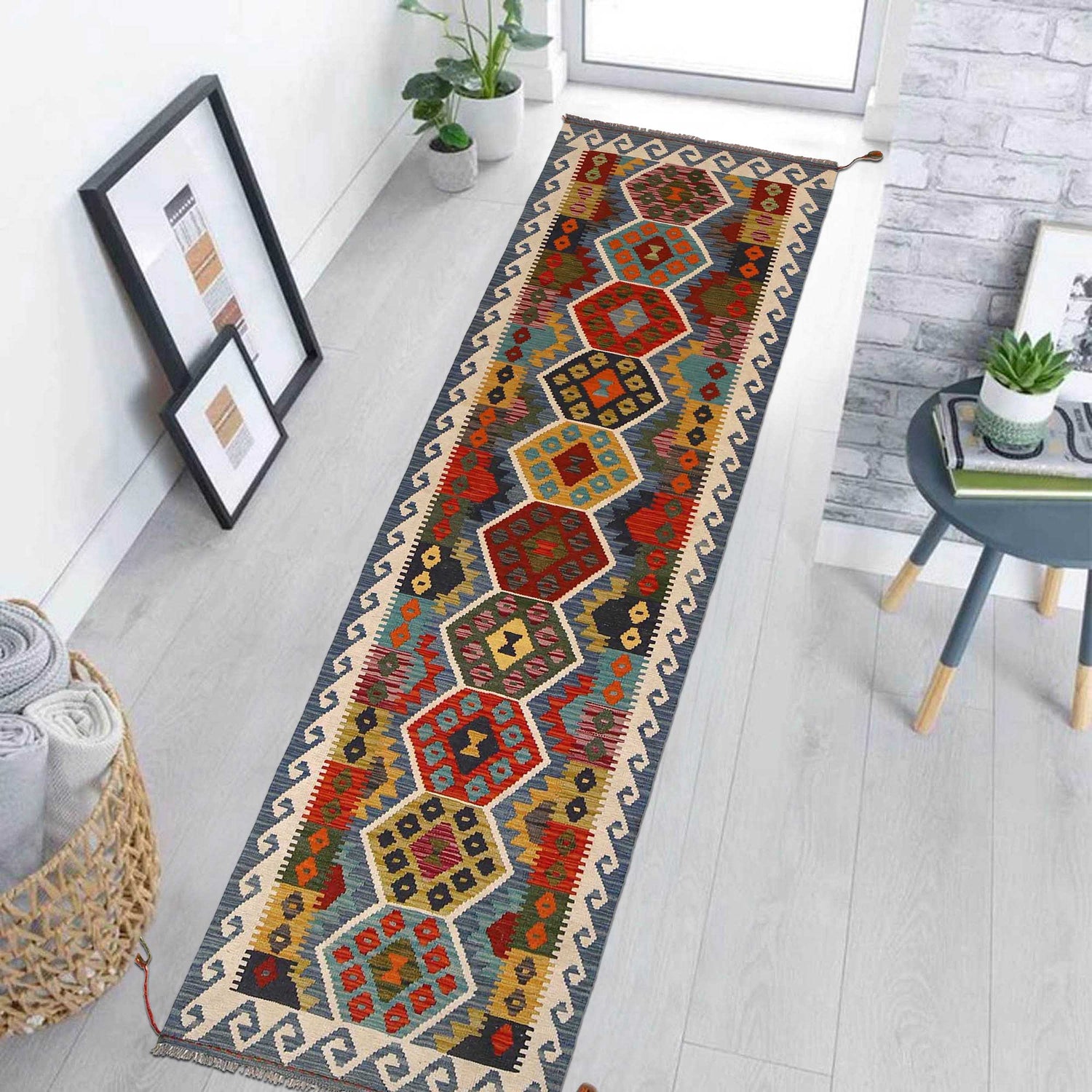 Vegetable Kelim Runner 2' 6" x 9' 8" (ft) - No. P35351