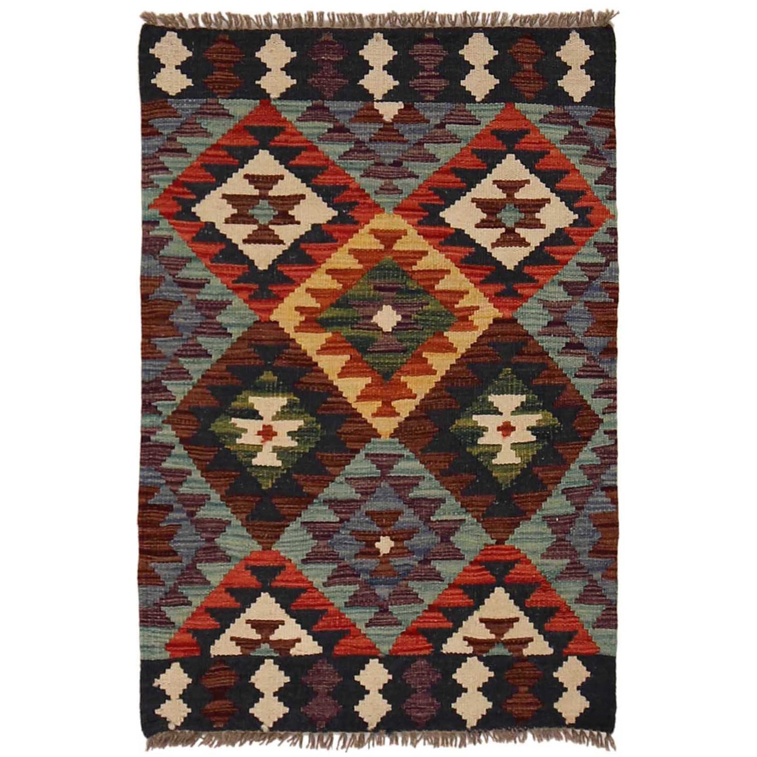 Handmade Vegetable Kilim 2' 0" x 3' 1" (ft) - No. P35354