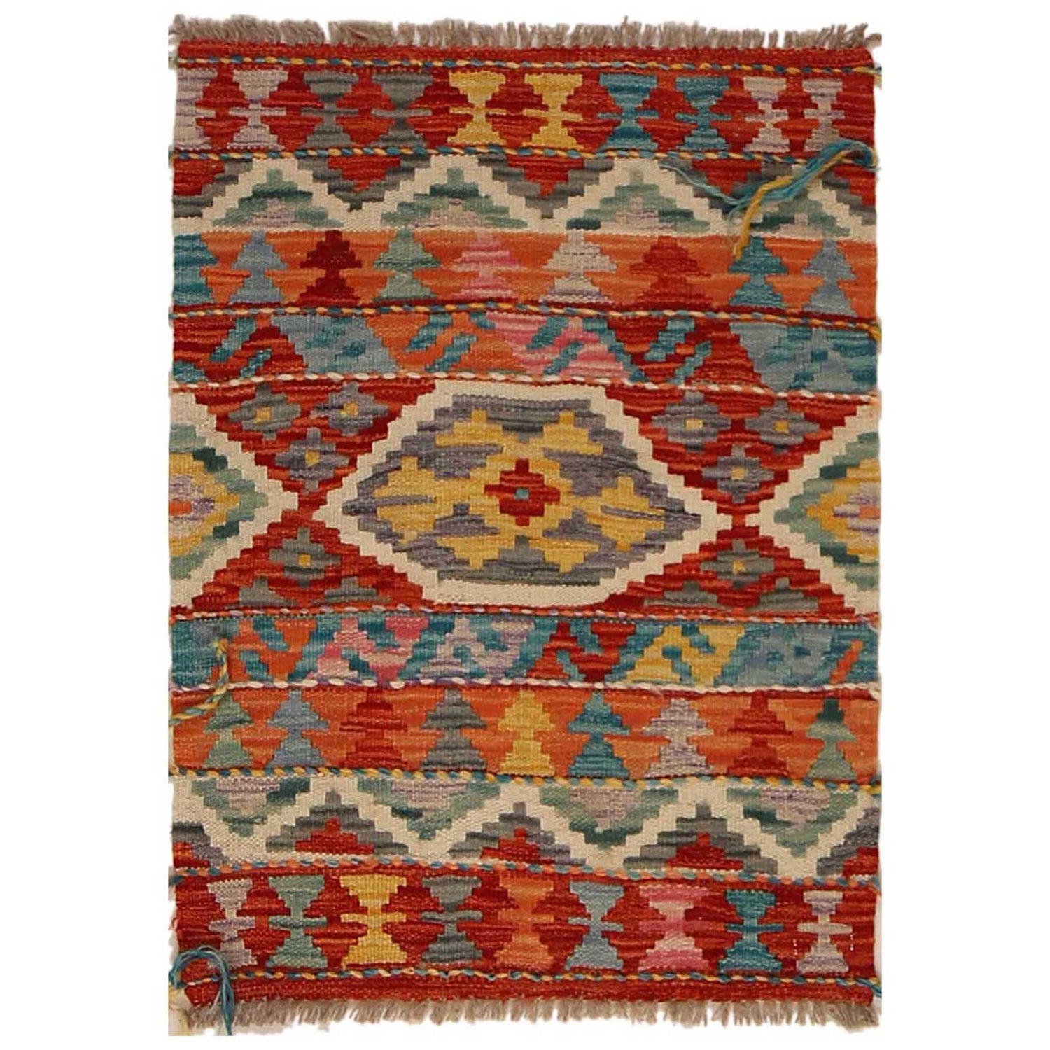Handmade Vegetable Kilim 1' 10" x 2' 8" (ft) - No. P35358