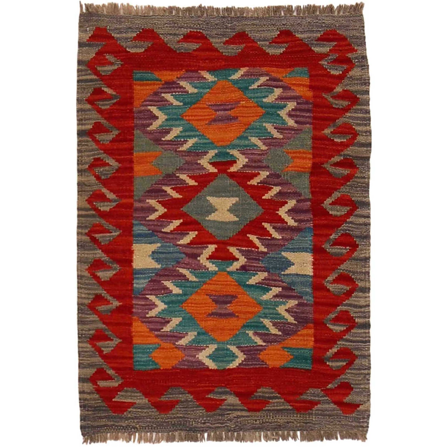 Handmade Vegetable Kilim 2' 1" x 2' 11" (ft) - No. P35363