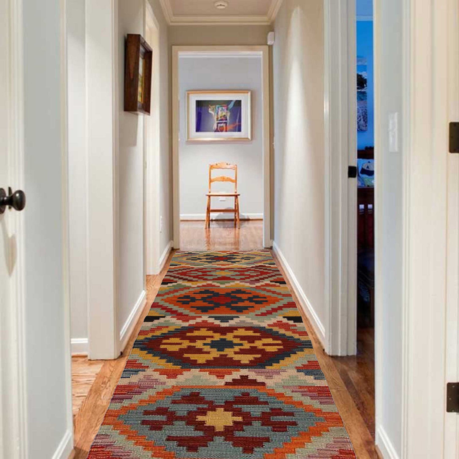 Vegetable Kelim Runner 1' 7" x 9' 8" (ft) - No. P35376