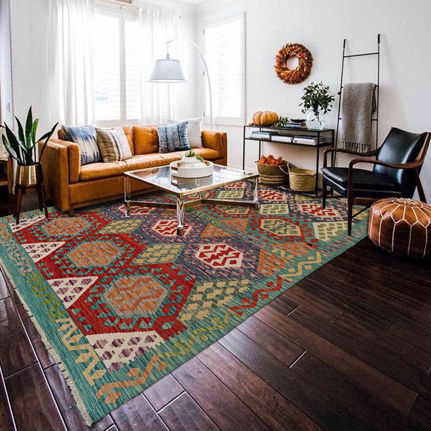 Handmade Vegetable Kelim 5' 9" x 8' 0" (ft) - No. P35379