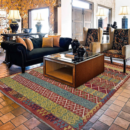 Handmade Vegetable Kelim 8' 3" x 9' 9" (ft) - No. P35382