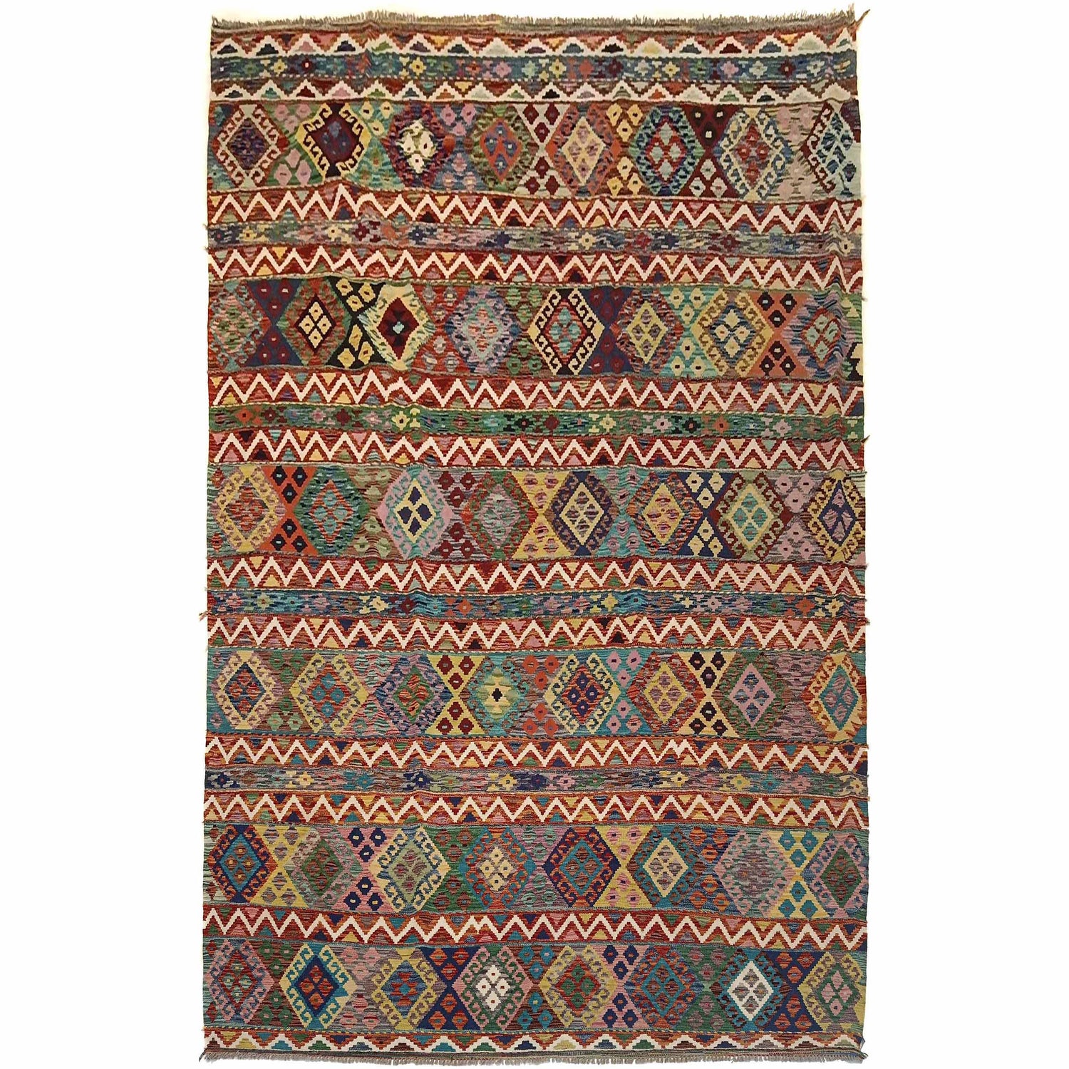 Handmade Vegetable Kilim 8' 2 x 11' 2 (ft) - No. P35384