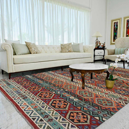 Handmade Vegetable Kelim 8' 3 x 11' 6 (ft) - No. P35385