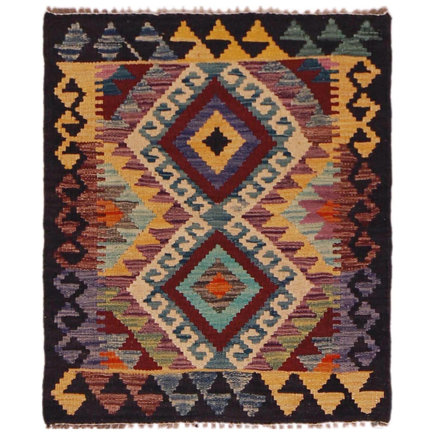 Handmade Vegetable Kilim 2' 1" x 2' 9" (ft) - No. P35609