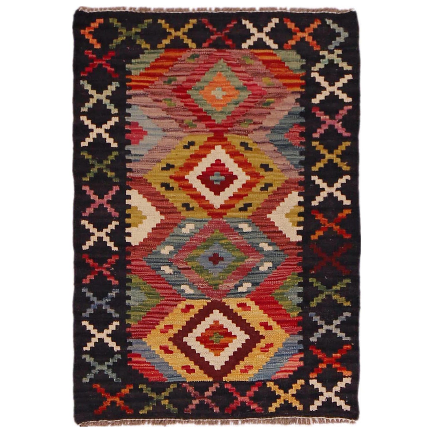 Handmade Vegetable Kilim 2' 0" x 2' 11" (ft) - No. P35613