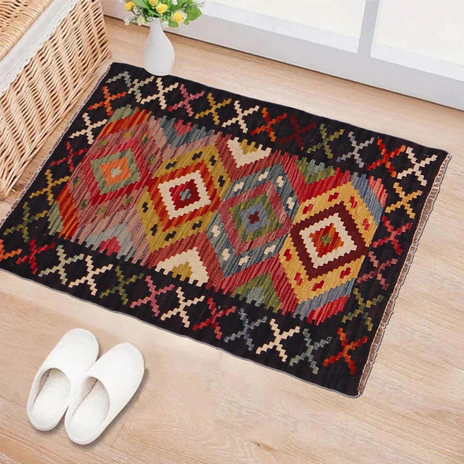 Handmade Vegetable Kilim 2' 0" x 2' 11" (ft) - No. P35613