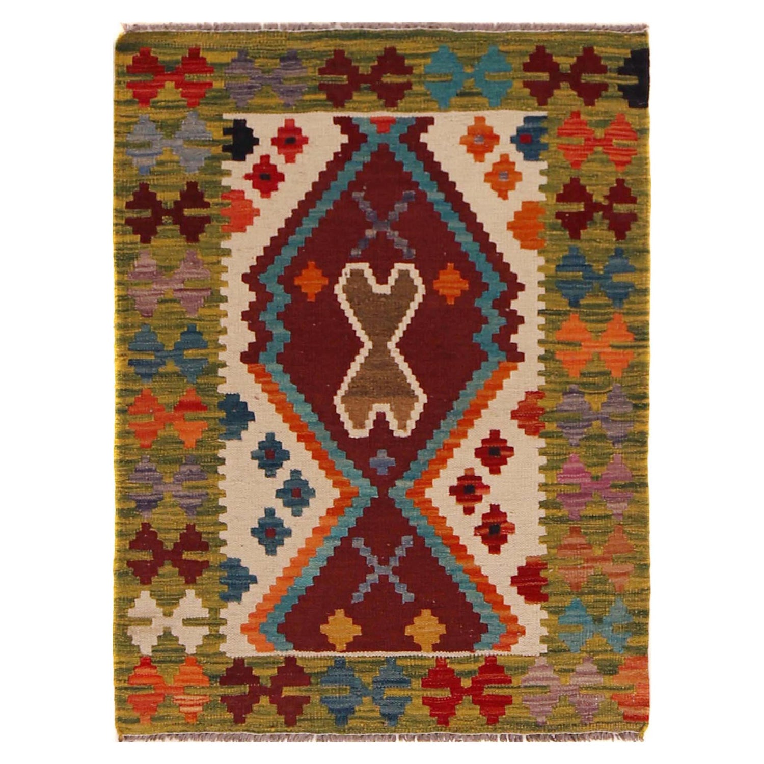 Handmade Vegetable Kilim 2' 2" x 3' 2" (ft) - No. P35626