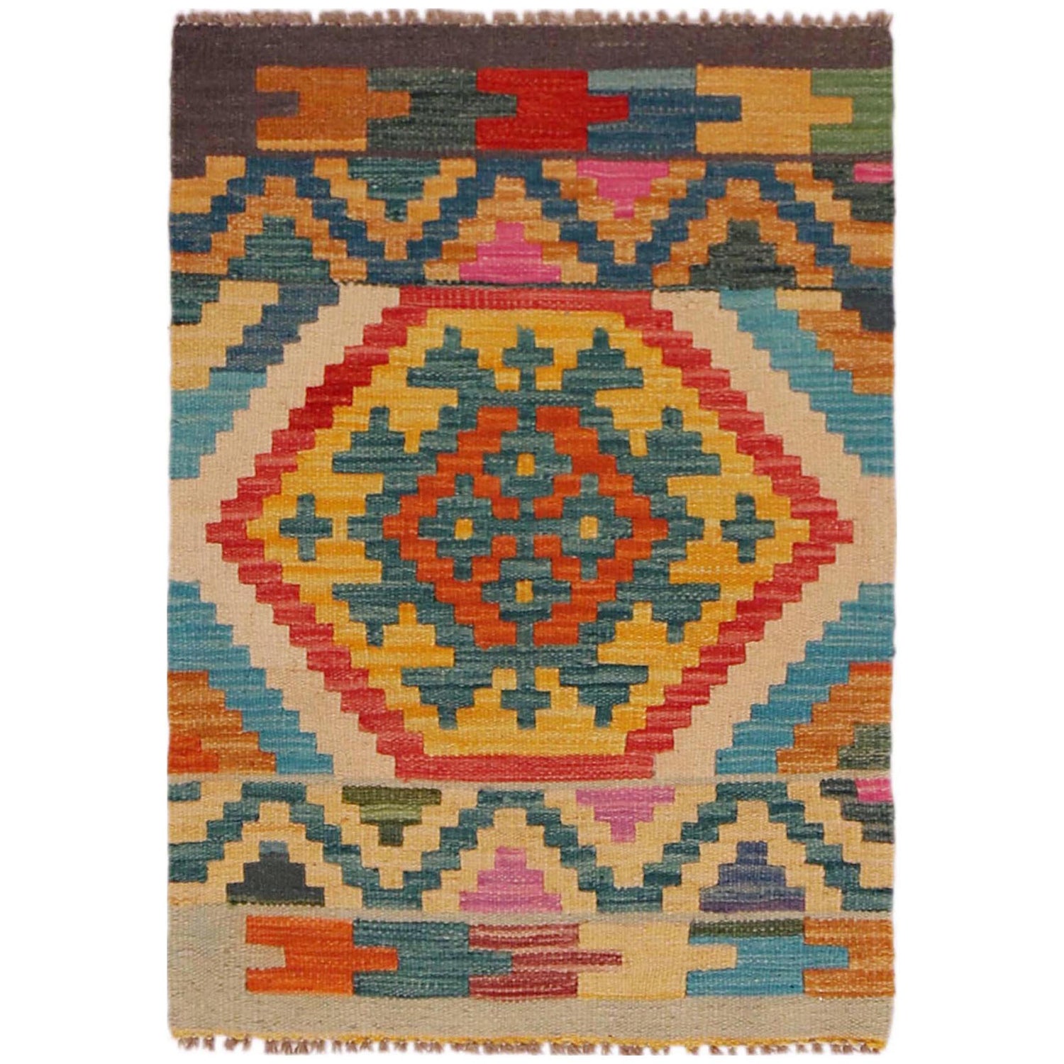 Handmade Vegetable Kilim 2' 2" x 3' 0" (ft) - No. P35628