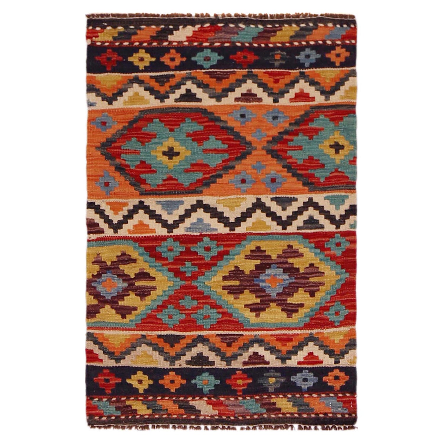 Handmade Vegetable Kilim 2' 0" x 3' 0" (ft) - No. P35634
