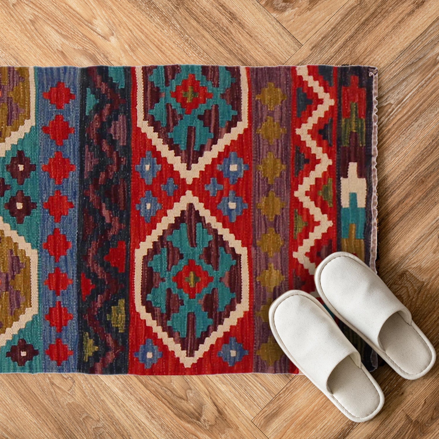 Handmade Vegetable Kelim 1' 11" x 3' 4" (ft) - No. P35638